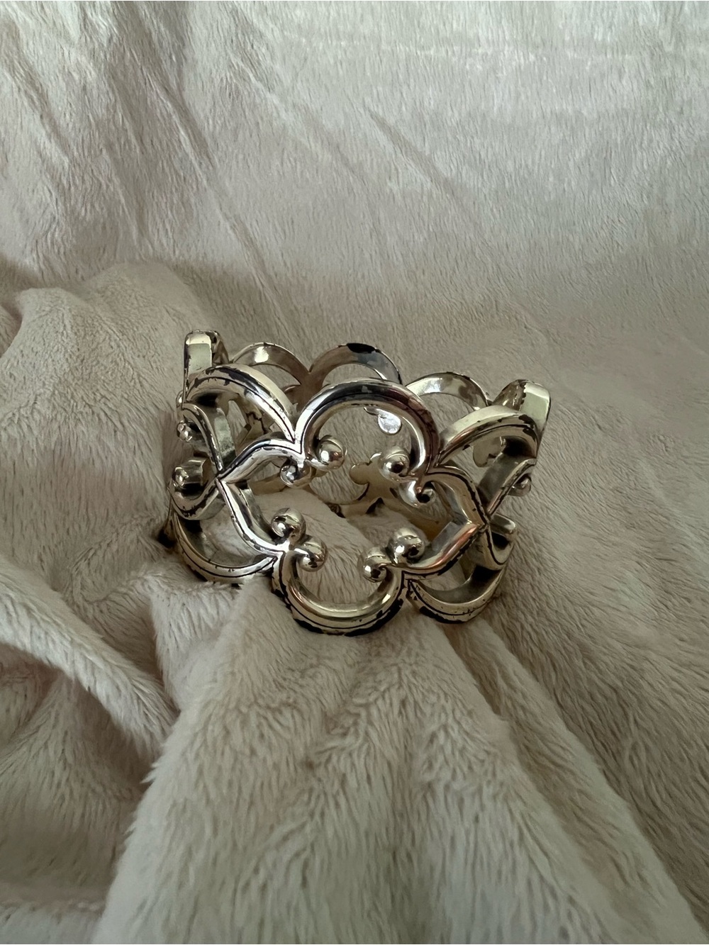 Brighton clasp Silver Decorative Statement Cuff Bracelet